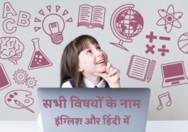 सभी विषयों के नाम